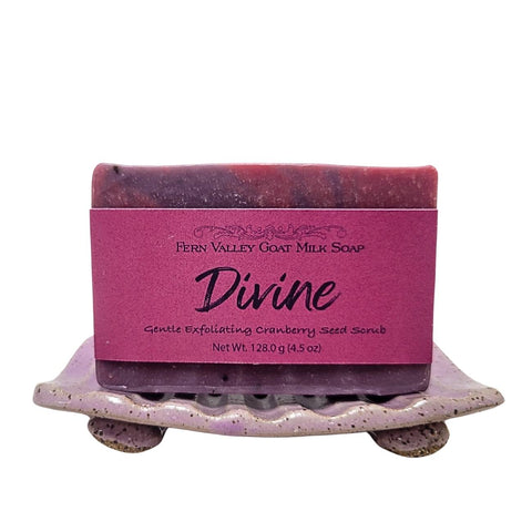 Devine Natural Goat Milk Soap | Exfoliating Cranberry-Seed Scrub