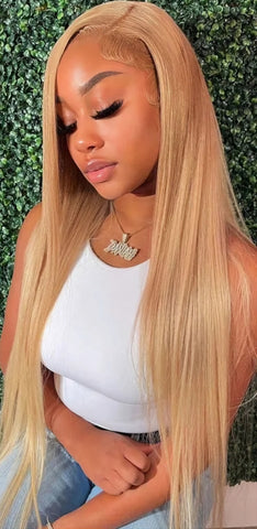 Peruvian Honey Blonde Frontal Wig