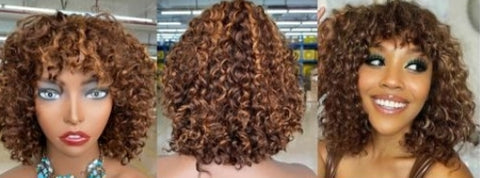 Curly with Highlights 10 inch Wig