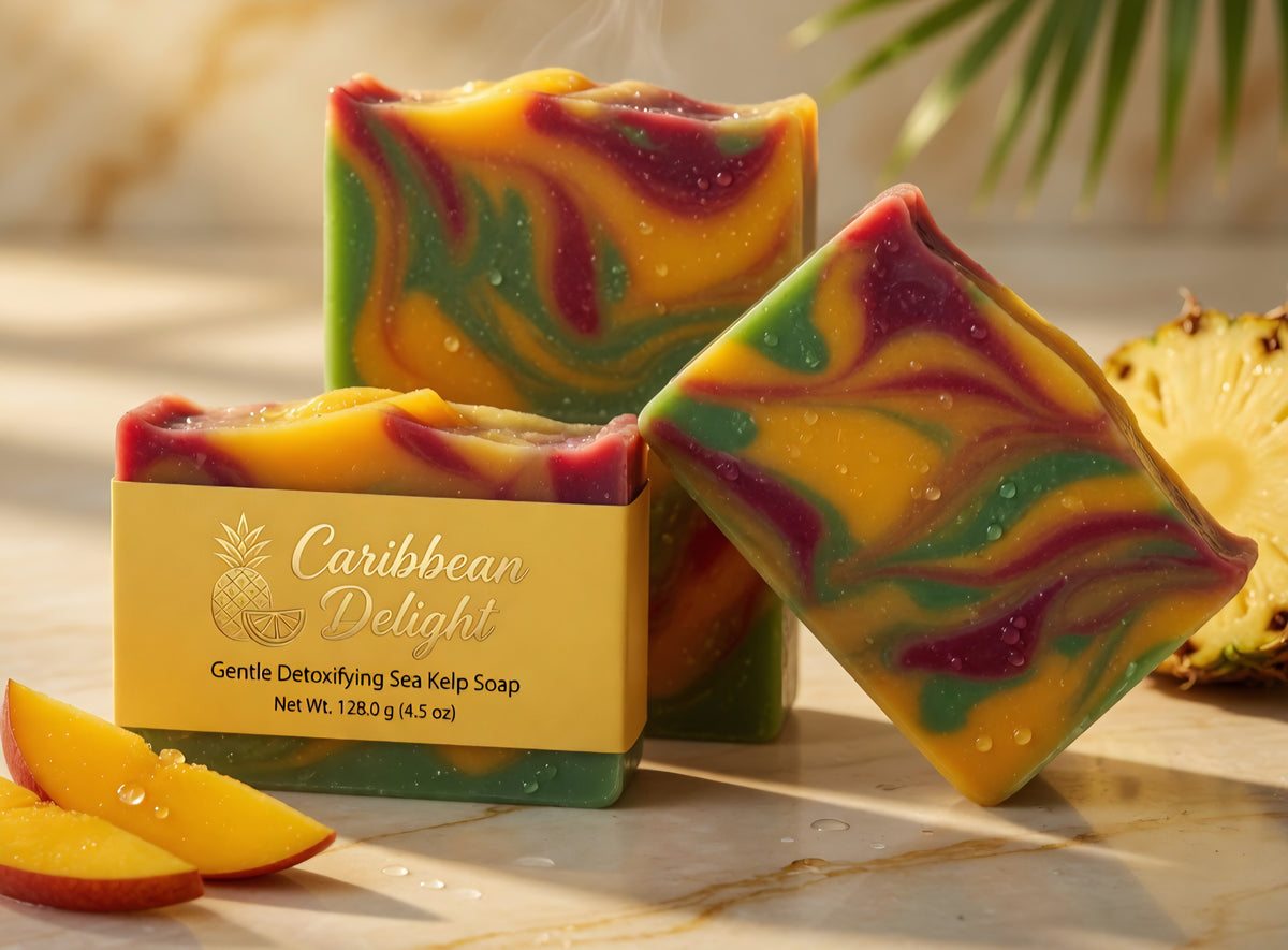 Natural Goat Milk Soap | Caribbean Delight Detoxifying Sea Kelp Scrub